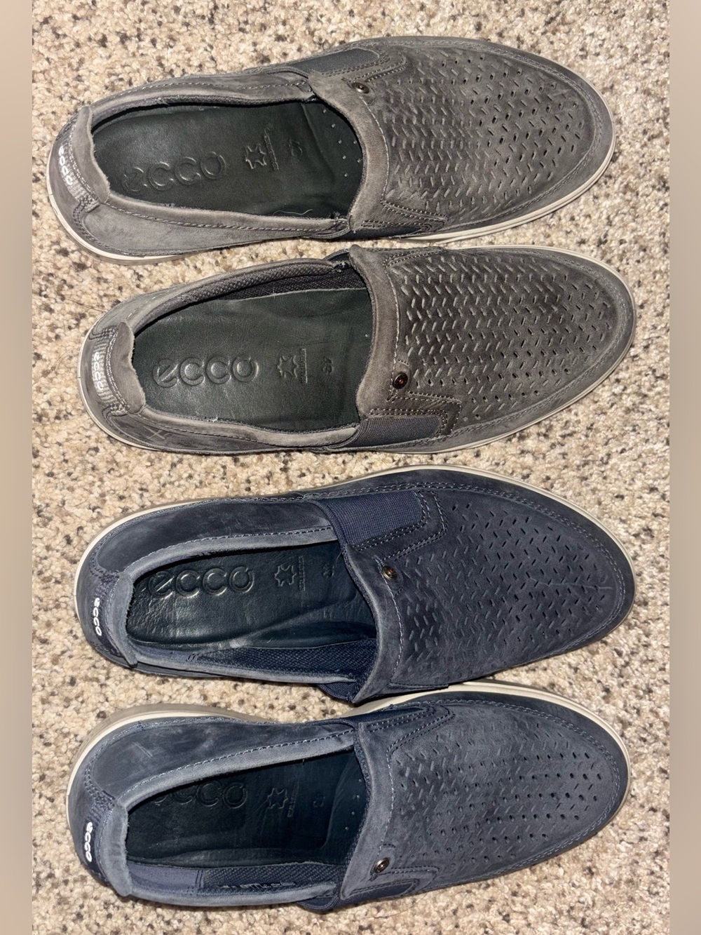 ECCO 2 pairs Collin Leather Slip on shoes Size 9